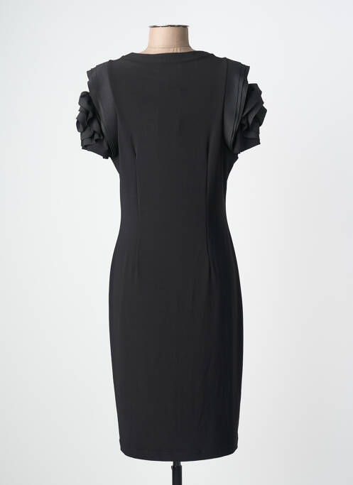 Robe mi-longue manches courtes manches courtes noir FRANK LYMAN femme
