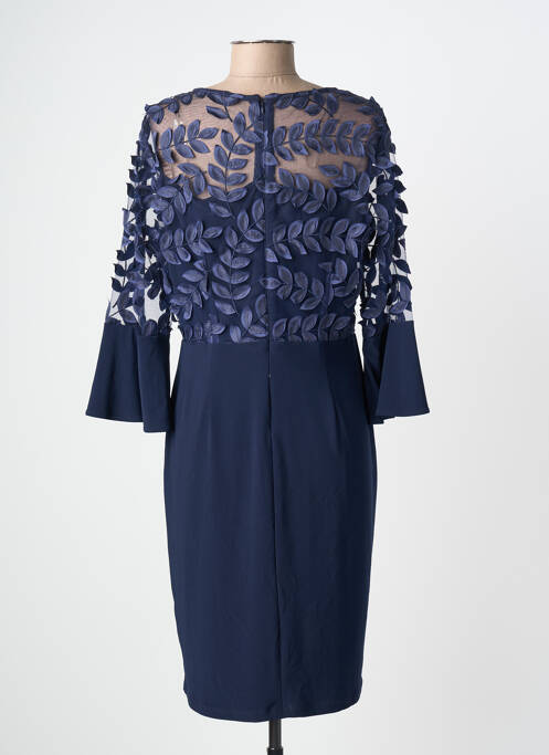 Robe mi-longue manches 3/4 manches 3/4 bleu FRANK LYMAN femme