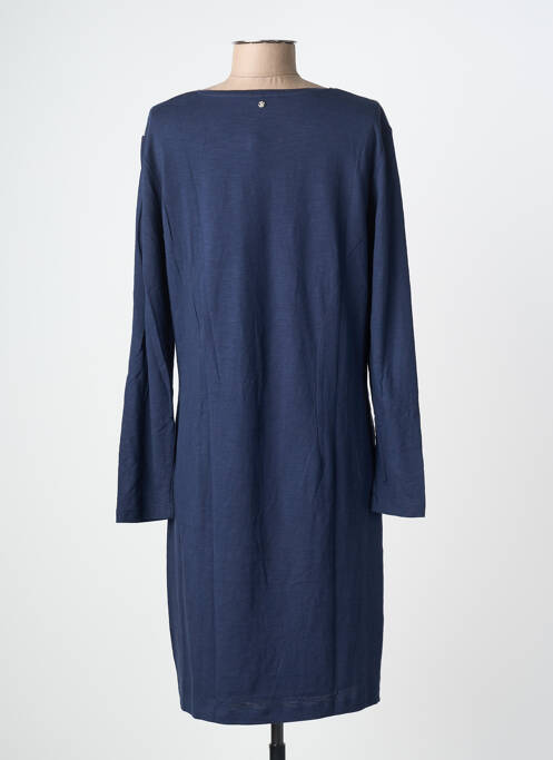 Robe mi-longue imprimé fantaisie manches longues bleu THALASSA femme
