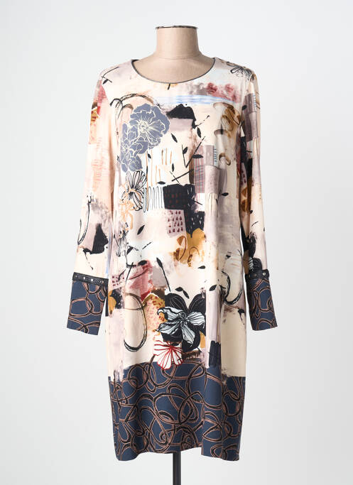 Robe courte manches longues manches longues beige DIVAS femme