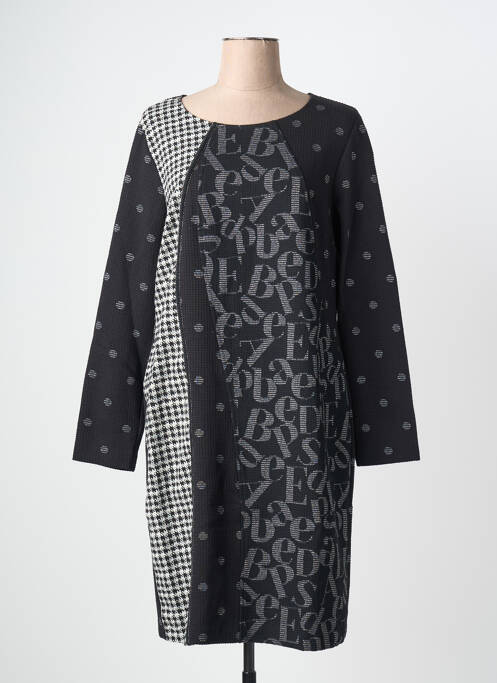Robe mi-longue manches longues manches longues noir DIVAS femme