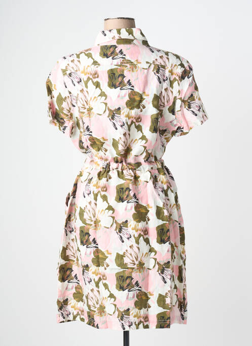 Robe mi-longue imprimé fleurs manches courtes vert 7 SEASONS femme