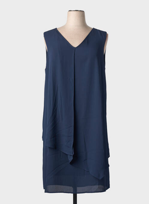 Robe mi-longue coupe fluide sans manche bleu BARILOCHE femme