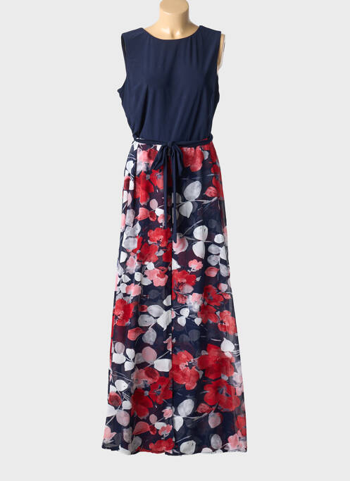 Robe longue imprimé fleurs sans manche bleu FRANK LYMAN femme