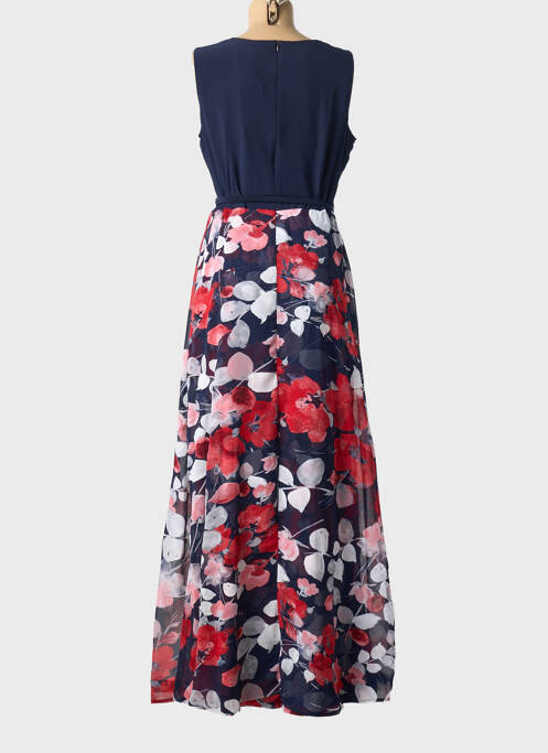 Robe longue imprimé fleurs sans manche bleu FRANK LYMAN femme