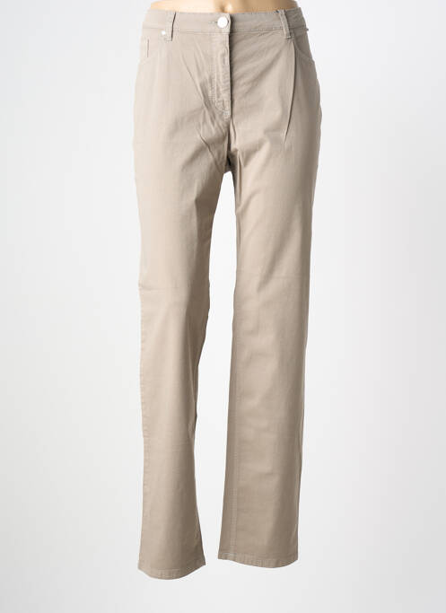 Pantalon slim tissage popeline taille normale marron STARK femme