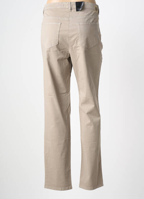 Pantalon slim tissage popeline taille normale marron STARK femme