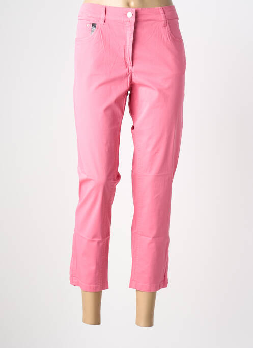 Pantalon 7/8 tissage popeline taille normale rose ZERRES femme