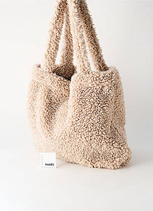 Sac fermeture fermeture aimantée forme rectangulaire beige MADE IN ITALY femme
