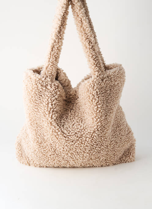 Sac fermeture fermeture aimantée forme rectangulaire beige MADE IN ITALY femme