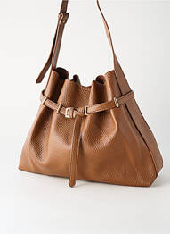 Sac cuir grainé forme rectangulaire marron MADE IN ITALY femme
