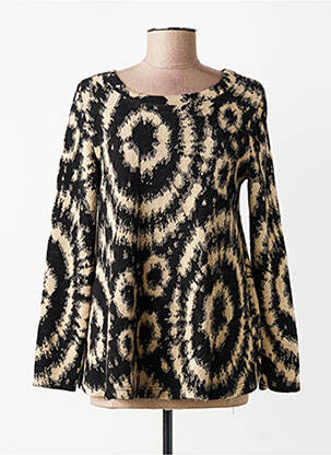 Pull coupe cintrée manches longues noir MADE IN ITALY femme