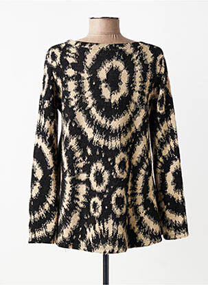 Pull coupe cintrée manches longues noir MADE IN ITALY femme