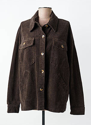 Veste casual coupe droite marron fonce MADE IN ITALY femme