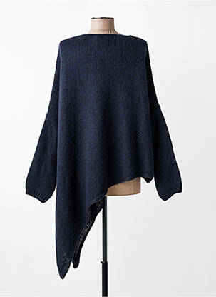 Pull coupe droite manches longues bleu MADE IN ITALY femme