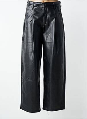 Pantalon large fermeture zippée sous rabat boutonné taille normale noir LAULIA femme