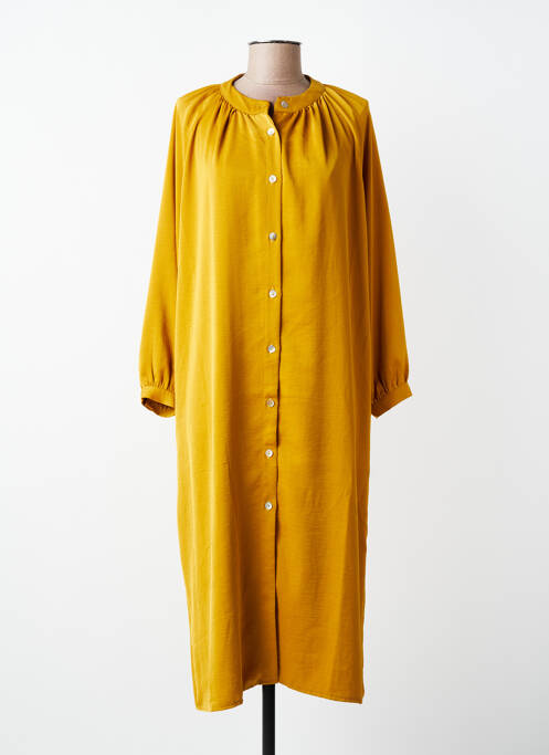Robe mi-longue manches longues manches longues jaune SCARLET ROOS femme