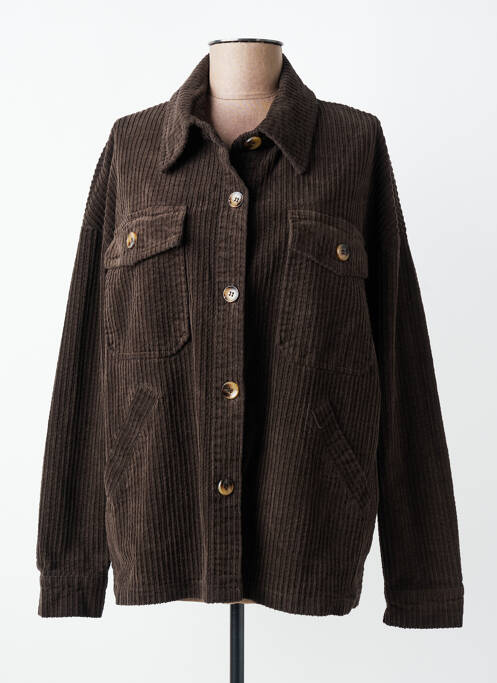 Veste casual coupe droite marron fonce MADE IN ITALY femme