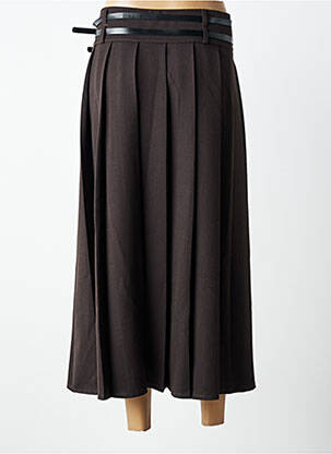 Jupe longue coupe droite marron MADE IN ITALY femme