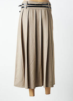 Jupe longue coupe droite beige MADE IN ITALY femme