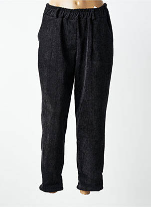 Pantalon droit taille élastique taille normale noir MADE IN ITALY femme