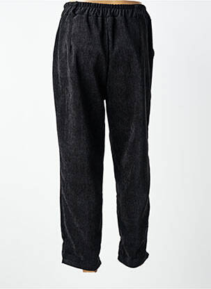 Pantalon droit taille élastique taille normale noir MADE IN ITALY femme
