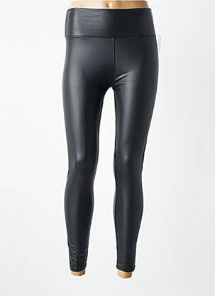 Legging tissage simili-cuir taille normale noir MADE IN ITALY femme
