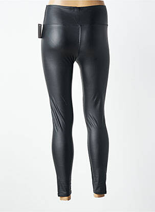 Legging tissage simili-cuir taille normale noir MADE IN ITALY femme