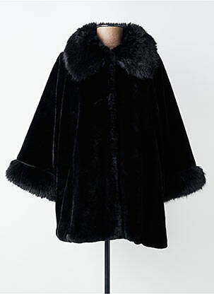 Manteau court coupe droite sans capuche noir MADE IN ITALY femme