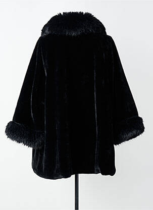 Manteau court coupe droite sans capuche noir MADE IN ITALY femme