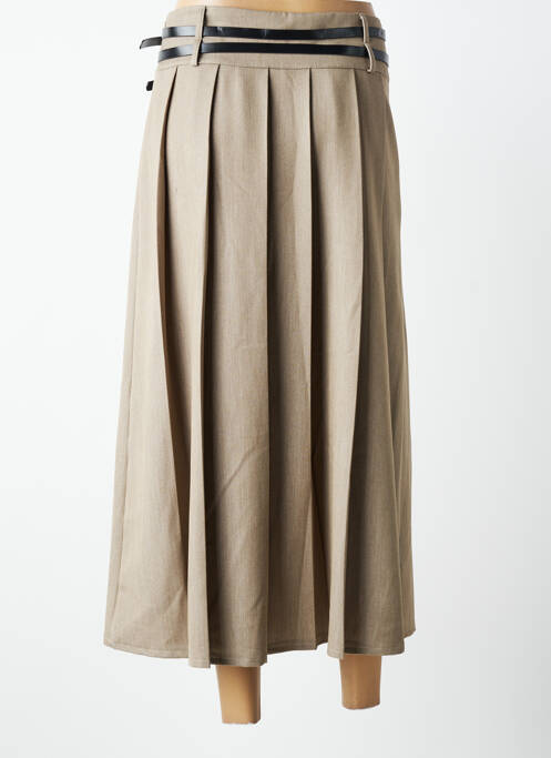 Jupe longue coupe droite beige MADE IN ITALY femme