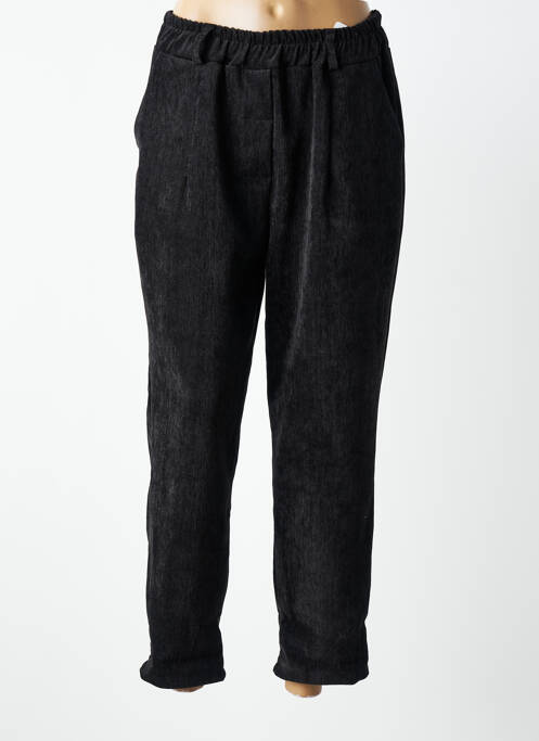 Pantalon droit taille élastique taille normale noir MADE IN ITALY femme