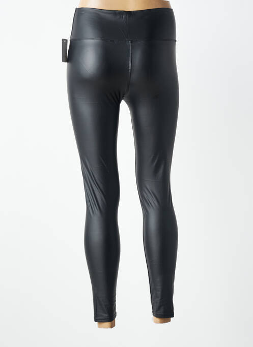 Legging tissage simili-cuir taille normale noir MADE IN ITALY femme