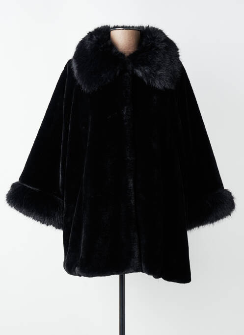 Manteau court coupe droite sans capuche noir MADE IN ITALY femme
