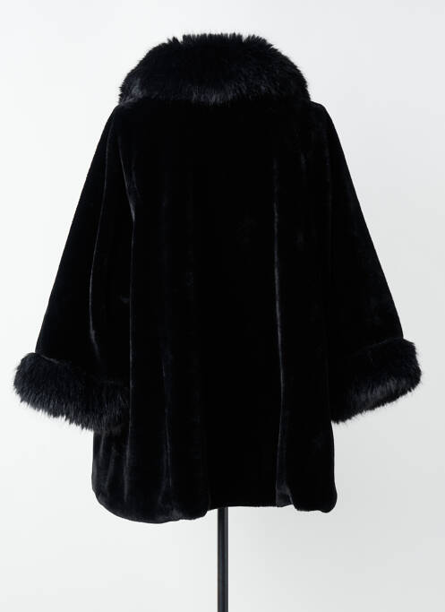 Manteau court coupe droite sans capuche noir MADE IN ITALY femme