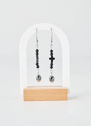 Boucles d’oreilles noir TATA GISELE femme