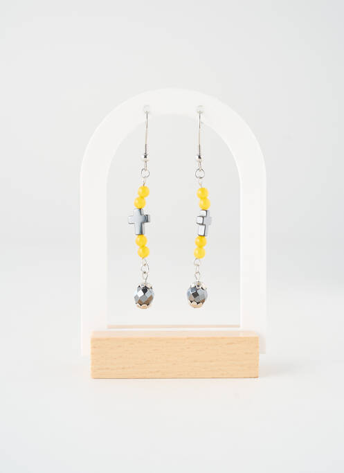 Boucles d’oreilles jaune TATA GISELE femme