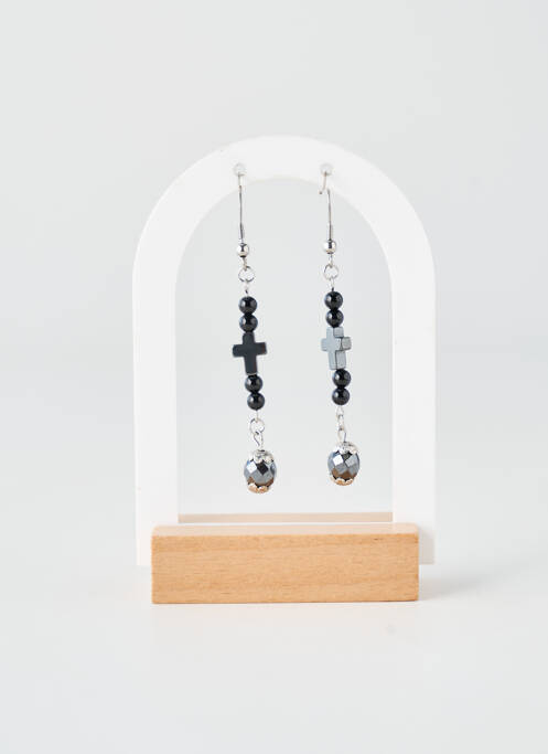 Boucles d’oreilles noir TATA GISELE femme