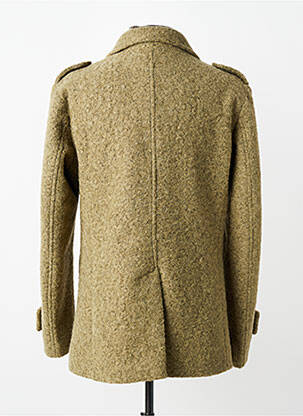 Manteau long tissage chiné sans capuche vert OVER/D homme