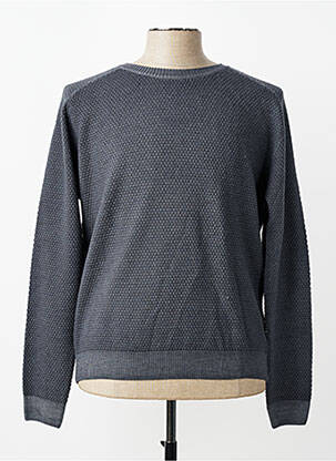 Pull col rond manches longues gris BOB homme