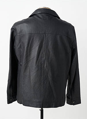 Veste en cuir coupe droite noir MILESTONE homme