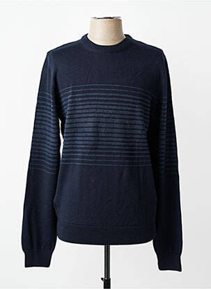 Pull col rond manches longues bleu HECHTER STUDIO homme