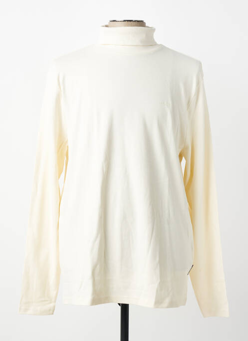 Pull col roulé coupe droite manches longues beige HECHTER STUDIO homme