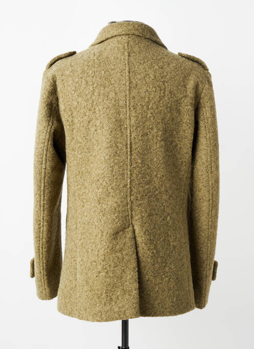 Manteau long tissage chiné sans capuche vert OVER/D homme