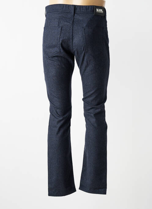 Pantalon slim fermeture zippée sous rabat boutonné taille normale bleu KARL LAGERFELD homme