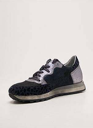 Baskets tissage tissage pailleté talon plat jusqu'à 3cm bleu REQINS femme