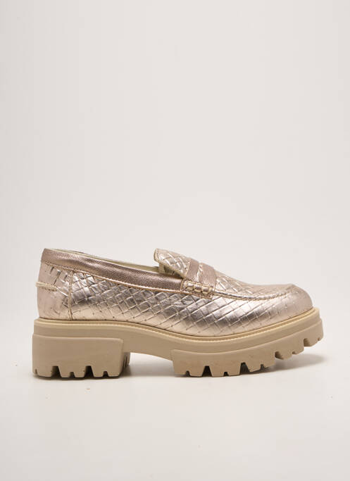 Mocassins bout rond talon de 4 à 6cm or REQINS femme
