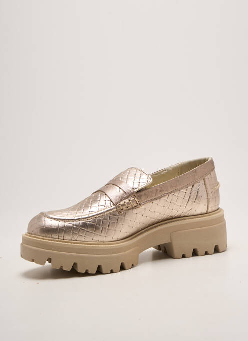 Mocassins bout rond talon de 4 à 6cm or REQINS femme