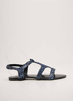 Sandales/nu pieds chiquet talon plat jusqu'à 3cm bleu REQINS femme