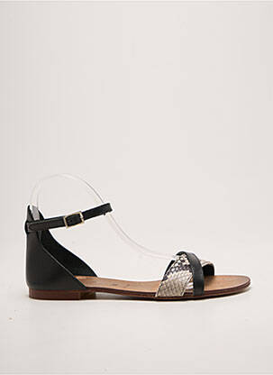 Sandales/nu pieds chiquet talon plat jusqu'à 3cm noir CAMPO DI FIORI femme